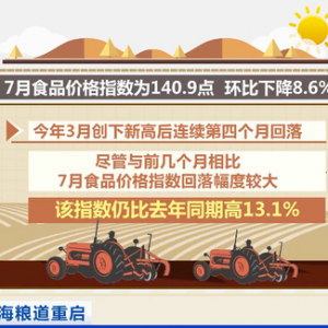 全球7月食品價(jià)格指數(shù)大幅回落